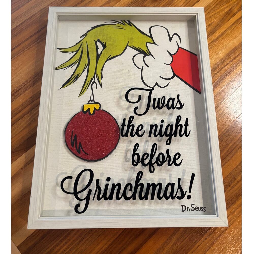 Kirkland “Twas the Night Before Grinchmas” Framed Wall Decor – 12" x 16"